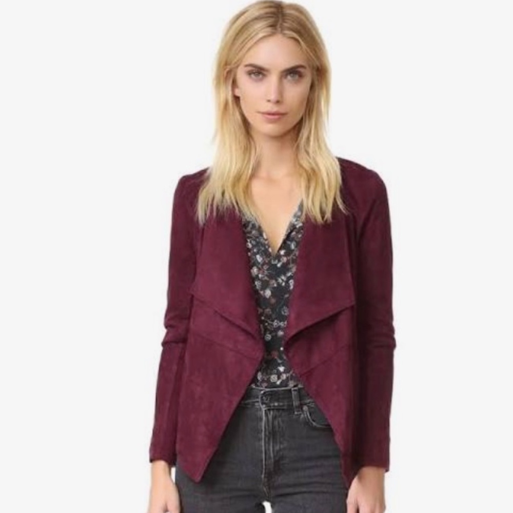 BB Dakota Burgundy Wade Faux Suede Jacket